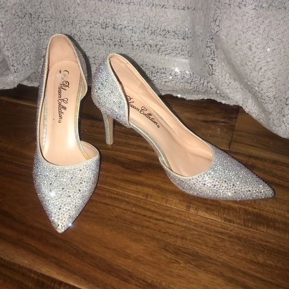 💎 Rhinestone D’orsay Pointed Toe Pumps Prom - Picture 2 of 7